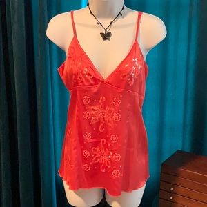American Rag silk watermelon spaghetti strap cami